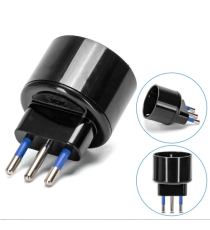 Adattatore rotondo italiano 1 presa SHUKO 10A 250V spinta 10A 2P+E NERO MAX 1500W 10A 250V-S11 10A 250V 1-WAY P30