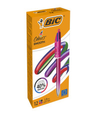 Penna a sfera scatto multifunzione 4 Colours Smooth - punta 1,0 mm - fusto rosa - Bic - conf. 12 pezzi