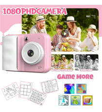 Fotocamera digitale con stampante istantanea S7 rosa - Stampa istantanea delle fotografie su carta adesiva o normale