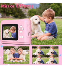 Fotocamera digitale con stampante istantanea S7 rosa - Stampa istantanea delle fotografie su carta adesiva o normale