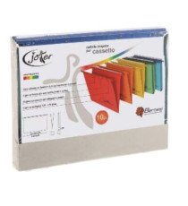 Cartelle sospese Joker - cassetto - interasse 39 cm - fondo V - 37 x 25 cm - colori assortiti - Bertesi - conf. 10 pezzi
