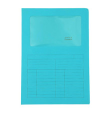 Cartellina a L con finestra Sintex - 120 gr - A4 - acquamarina - Blasetti - conf. 50 pezzi