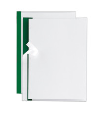 Cartellina per rilegatura Poli 200 - A4 - PP - trasparente buccia - dorso verde - Sei Rota - conf. 10 pezzi