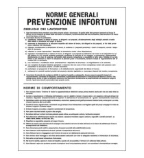 Cartello segnalatore - 50x67 cm - NORME GENERALI PREVENZIONE INFORTUNI - polionda - Cartelli Segnalatori