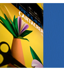 Cartoncino CartaCrea - 35 x 50 cm - 220 gr - blu 114 - Fabriano - blister 10 fogli