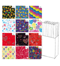 Carta regalo - raso - Fantasia - 200 x 70 cm - Rex Sadoch - expo da 50 rotoli