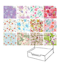 Carta regalo - raso - Fiori - 70 x 100 cm - Rex Sadoch - scatola 100 fogli