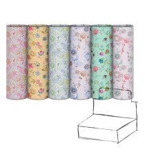 Carta regalo riciclata Fiori di campo - 100 fogli - 70x100cm - fantasie assortite - Rex Sadoch