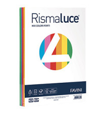 Carta Rismaluce - A4 - 140 gr - mix 6 colori - Favini - conf. 200 fogli