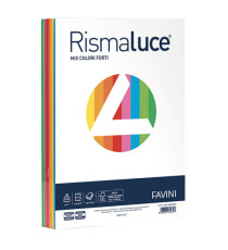 Carta Rismaluce - A4 - 200 gr - mix 8 colori - Favini - conf. 125 fogli
