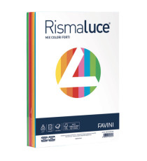 Carta Rismaluce - A4 - 200 gr - mix 8 colori - Favini - conf. 125 fogli