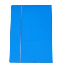 Cartella 3 lembi con elastico - 50 x 70 cm - dorso variabile - cartone plastificato - azzurro - Cartotecnica del Garda