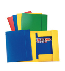 Cartella 3 lembi con elastico - A4 - dorso variabile - presspan - giallo - Esselte