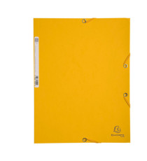 Cartella 3 lembi con elastico angolare - A4 - dorso 0,3 cm - cartoncino Lustrè - giallo - Exacompta