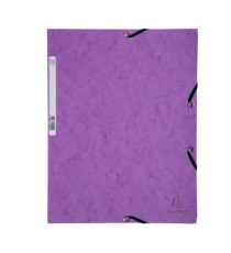 Cartella 3 lembi con elastico angolare - A4 - dorso 0,3 cm - cartoncino Lustrè - viola - Exacompta