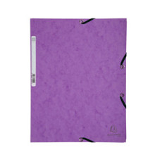 Cartella 3 lembi con elastico angolare - A4 - dorso 0,3 cm - cartoncino Lustrè - viola - Exacompta