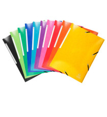 Cartella 3 lembi con elastico angolare Iderama - A4 - dorso 3,5cm - 10 colori assortiti - Exacompta