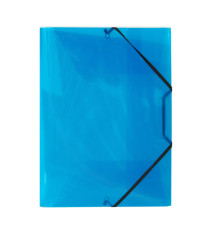 Cartella 3 lembi con elastico angolare Lumina - 22 x 30cm - dorso variabile - PP - blu - Favorit