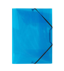 Cartella 3 lembi con elastico angolare Lumina - 22 x 30cm - dorso variabile - PP - blu - Favorit