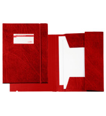 Cartella 3 lembi con elastico F - 25 x 35 cm - dorso 3 cm - Colpan - rosso - Sei Rota