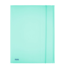 Cartella 3 lembi con elastico Pastel - 24 x 33cm - dorso 1 cm - PP - celeste - Favorit