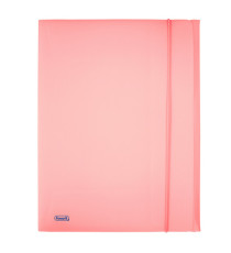 Cartella 3 lembi con elastico Pastel - 24 x 33cm - dorso 1 cm - PP - cipria - Favorit