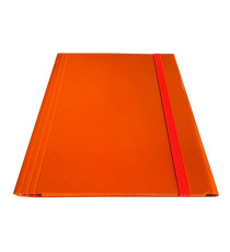 Cartella 3 lembi con elastico piatto - A4 - dorso variabile - arancio - Starline