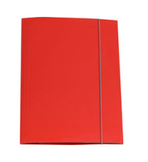Cartella 3 lembi con elastico Queen - A4 - dorso variabile - cartone plastificato - rosso - Starline