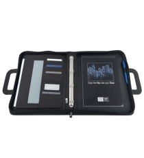 Cartella portablocco - con manici - nero/grigio - 28,5x36cm - City Time