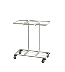 Carrello mobile Triflux - 83,3x36x90 cm - con ruote - 3 portasacco da 100 L ciascuno - acciaio - Medial