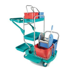 Carrello per pulizie professionali Evolution - 48 L - 67,5 x119 x115 cm - PerfettoFactory