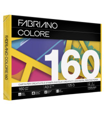Carta Fabriano Colore - A3 - 160 gr - colori forti giallo - Fabriano - conf. 125 fogli