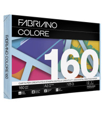 Carta Fabriano Colore - A3 - 160 gr - colori tenui celeste - Fabriano - conf. 125 fogli