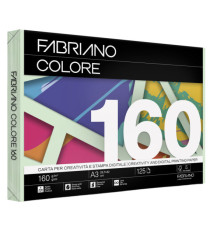 Carta Fabriano Colore - A3 - 160 gr - colori tenui verde chiaro - Fabriano - conf. 125 fogli