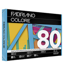 Carta Fabriano Colore - A3 - 80 gr - colori forti azzurro - Fabriano - conf. 250 fogli