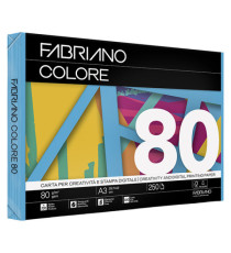 Carta Fabriano Colore - A3 - 80 gr - colori forti azzurro - Fabriano - conf. 250 fogli
