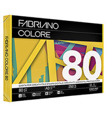 Carta Fabriano Colore - A3 - 80 gr - colori forti giallo - Fabriano - conf. 250 fogli
