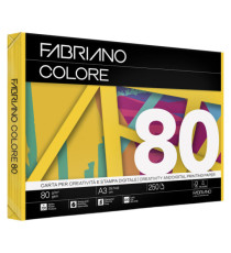 Carta Fabriano Colore - A3 - 80 gr - colori forti giallo - Fabriano - conf. 250 fogli