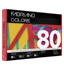 Carta Fabriano Colore - A3 - 80 gr - colori forti rosso - Fabriano - conf. 250 fogli