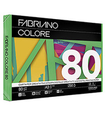 Carta Fabriano Colore - A3 - 80 gr - colori forti verde - Fabriano - conf. 250 fogli