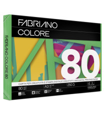 Carta Fabriano Colore - A3 - 80 gr - colori forti verde - Fabriano - conf. 250 fogli