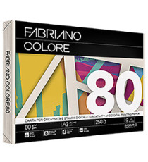 Carta Fabriano Colore - A3 - 80 gr - colori tenui avorio - Fabriano - conf. 250 fogli