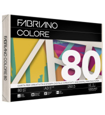 Carta Fabriano Colore - A3 - 80 gr - colori tenui avorio - Fabriano - conf. 250 fogli
