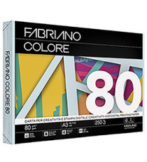 Carta Fabriano Colore - A3 - 80 gr - colori tenui celeste chiaro - Fabriano - conf. 250 fogli