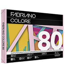 Carta Fabriano Colore - A3 - 80 gr - colori tenui rosa - Fabriano - conf. 250 fogli