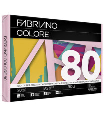 Carta Fabriano Colore - A3 - 80 gr - colori tenui rosa - Fabriano - conf. 250 fogli
