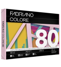 Carta Fabriano Colore - A3 - 80 gr - colori tenui rosa - Fabriano - conf. 250 fogli