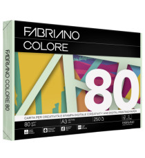 Carta Fabriano Colore - A3 - 80 gr - colori tenui verde chiaro - Fabriano - conf. 250 fogli