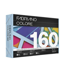 Carta Fabriano Colore - A4 - 160 gr - colori tenui celeste - Fabriano - conf. 250 fogli