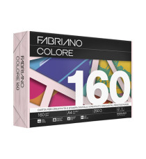 Carta Fabriano Colore - A4 - 160 gr - colori tenui rosa cipria - Fabriano - conf. 250 fogli